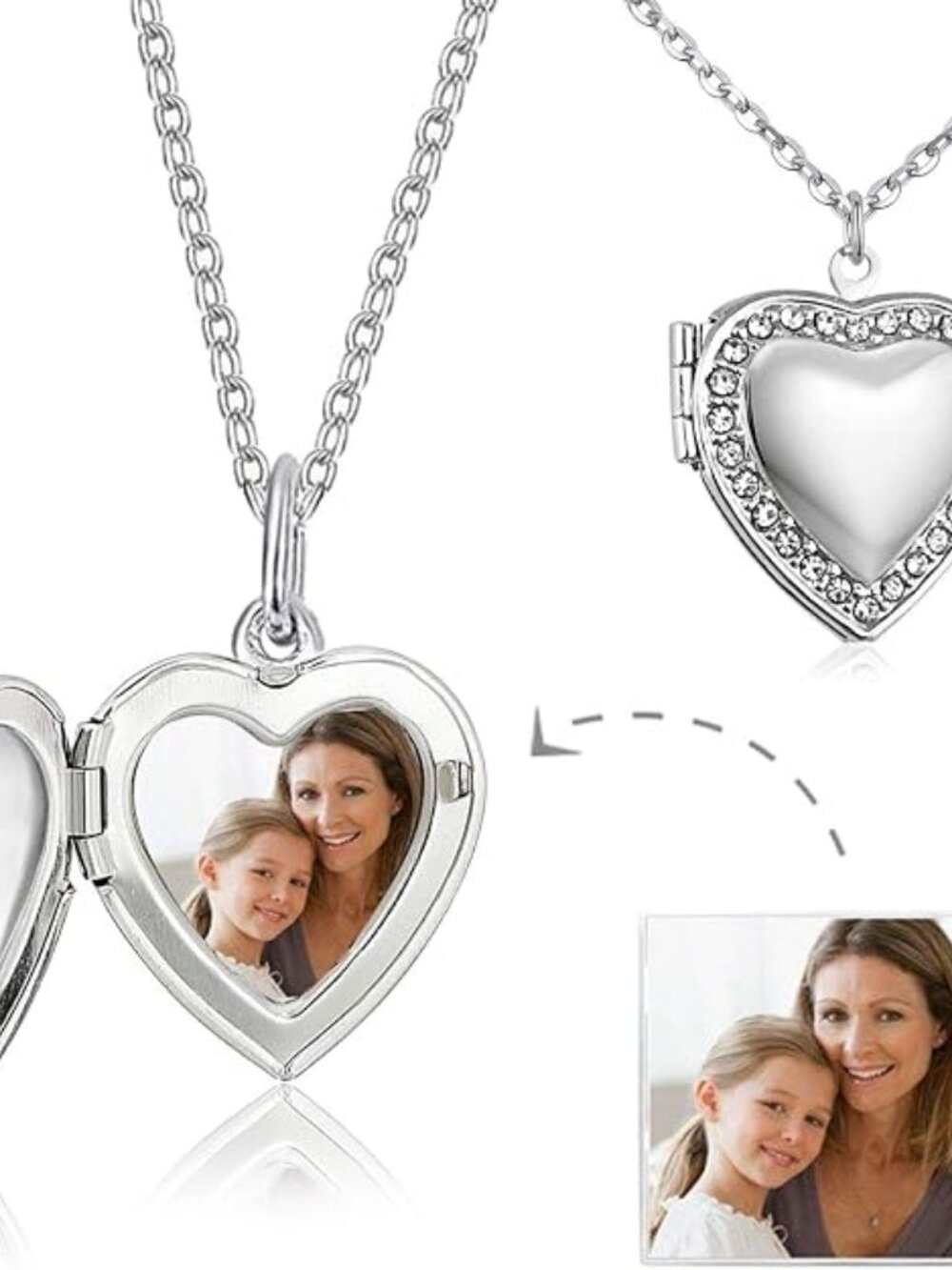 ✧✧✧❤︎ Vintage 2004 Avon "Rhinestone Halo" Heart Locket ❤︎✧✧✧ - Picture 4 of 16